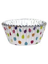 Picture of MULTI COLOUR POLKA DOT CUPCAKE CASES FOIL LINED X 30